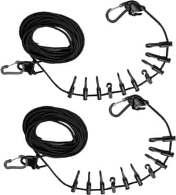 Outdoor Waslijn - Kledinglijn Clips - Reizen Kamperen - Verstelbaar Lichtgewicht - 500 cm - Zwart — thumbnail 1