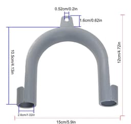 Afvoerslang Houder - Wasmachine Ophangbeugel - Afvalwater Afvoeren - Geurloze Drainage - 2 Stuks - Grijs — thumbnail 3