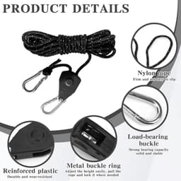 MTTProducts - Rope Tensioner - Kabelspanner - Ideaal voor planten en tenten - 8 stuks - Verstelbare ratchet met touwrem - Handig voor camping en indoor.. — thumbnail 3