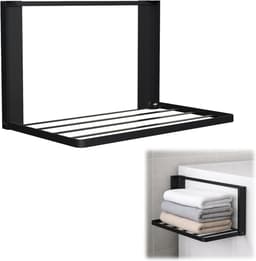 Uitbreidbaar Droogrek voor Wasmachine 40.5 x 25 cm - Magnetisch Organizer voor Handdoeken, Kleding en Vuilwas, Zwart — thumbnail 1