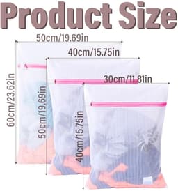 Byshayne- Waszak 6-delig - Waszakken voor wasgoed - Waszak met ritssluiting - Wasnet groot/medium/klein - Bescherming voor delicate kleding - Duurzaam en robuust — thumbnail 3