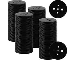 BRENZOOS- Bufferschijf 200 stuks - Kunststof onderlegschijven - Grondankers - Zwarte bufferschijven - Voor gazon/tenten - Afmeting 5,7 cm