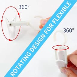 Wasknijpers met Haak - Kledingclips - Kleding Ophangen - 360 Graden Draaibaar - 10 Stuks - Wit — thumbnail 3