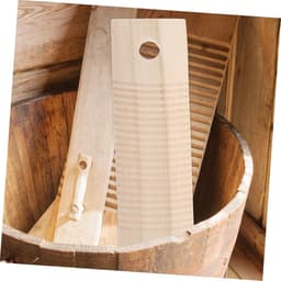 Houten Waskom - Handwas Plank - Kleding Wassen - Massief Hout - 45 x 13 cm - Beige — thumbnail 2