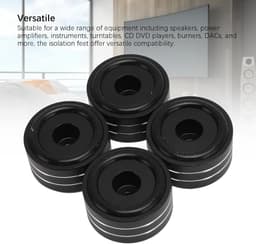 4 Sets Speaker Isolatie Voeten Pads, Aluminium Luidspreker Isolatie Voeten Pads Verminderen Trillingen voor Versterker Draaitafel DAC Recorder CD (zwart) — thumbnail 2