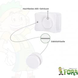 FORA Uitschuifbare Drooglijn Voor Aan De Muur 5m – RVS-lijn 5 m, Vergrendeling, Max. 20 kg, Ruimtebesparend, ABS Behuizing, Wit — thumbnail 5