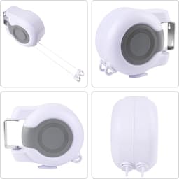 Uittrekbare Waslijn - Droogkoord Ruimtebespaarder - Buiten Kleding Drogen - Automatisch Intreksysteem - 26 Meter - Wit — thumbnail 5
