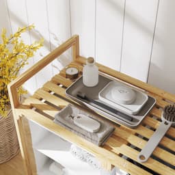 Wasmand Met 4 Vakken, Wassorteerder Met 2 Uitneembare En Afneembare Waszakken En Opbergplank, 83L Wasmand Met Handgrepen, Wassorteersysteem 70 x 36 x 70 cm, Wit, Praktische Wasmand Voor Slaapkamer, Badkamer Of Wasruimte, Ruim En Georganiseerd — thumbnail 5