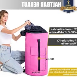 Grote Vuilwaszak XXL 115L met 2 Verstelbare Schouderbanden, Opvouwbare Opbergzak voor Kleding en Reizen — thumbnail 5