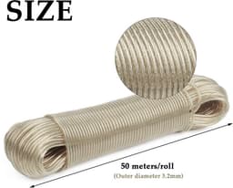 Dailygoody - Waslijn - PVC waslijn - UV-bestendig en weerbestendig - Transparant - 50 meter lange waslijn - Perfect voor huishouden en camping - Ideaa... — thumbnail 4