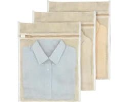 Set van 3 katoenen waszakken met ritssluiting - 40x30 cm