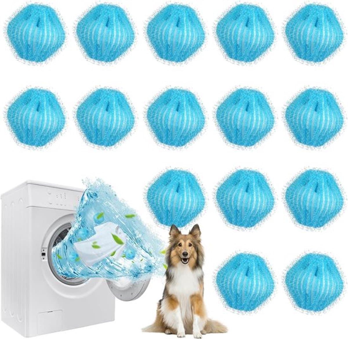 REWYTAZ-15 stuks haarvangers voor wasmachine, vangt haar in de wasmachine, herbruikbaar, voor het verwijderen van dierenharen, hondenharen, pluisjes, kattenharen — afbeelding 1