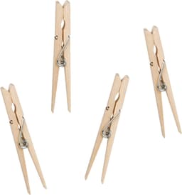 Wasknijper mandje/bakje - zilver - inclusief 48x wasknijpers - hout — thumbnail 3