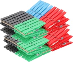 144x Gekleurde wasknijpers - Plastic wasgoedknijpers - Knijpers/wasspelden voor wasgoed 144 stuks — thumbnail 1