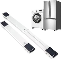Retractable Washing Machine Base - Easymove Sliding System - Furniture Roller Transport Roller - Rails - White — thumbnail 1