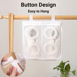 2 stuks - Net waszak - Wasmachine schoenenzak - Wasmachine schoenenzak voor sneakers - Herbruikbare schoenenzak met rits - Vierkante schoenenzak - Hangende waszak - Geschikt voor sneakers, slippers, kleding (wit) — thumbnail 5