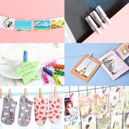 150 Stuks Mini Houten Haringen Witte Decoratieve Clips + Jute Koord - Fotoclips Wasknijpers Foto's Ansichtkaarten Memo DIY Ambachtelijke Decoratie — thumbnail 5