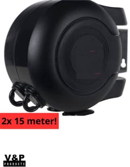 V&P Products® Waslijn uittrekbaar zwart - Waslijndraad - 2x 15 meter - Wasdraad - Uittrekbare Waslijn - Roldrooglijn voor buiten en binnen - automatische waslijn - wand droogrek — thumbnail 1