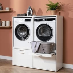 Washcab® Wasmachine Kast - Wasmachine Verhoger - Wasmachine Ombouw - Wit - Duo Set Low 1 - 120kg draagkracht - 5 jaar garantie — thumbnail 2
