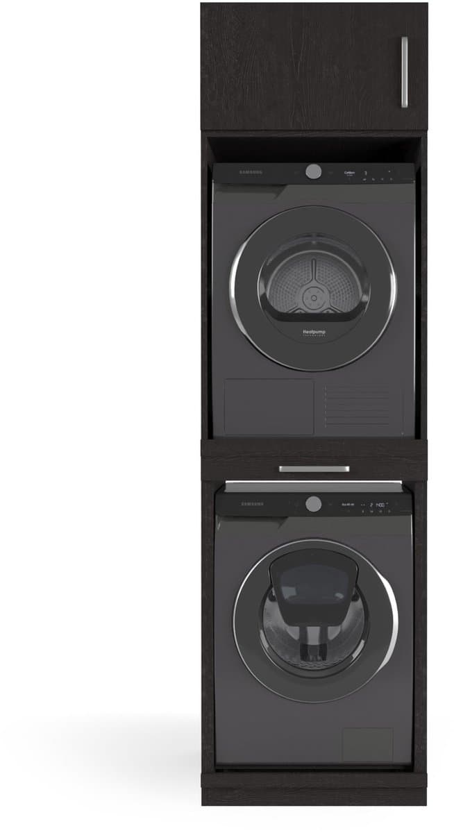 Wasophoogte® Wasmachine Kast Sydney - Wasmachine verhoger - Wasmachine ombouw - 700(D)*665(B)*2350(H) mm - Zwart — afbeelding 1