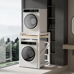 Opbergrek Boven Wasmachine met 3 Stelbare Intensiteit, Metalen Waskast Met Planken — thumbnail 2