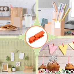 Houten Knijpers - Kleine Clips - Foto Ophangen - Sterke Handgreep - 07 x 35 cm - Oranje — thumbnail 5