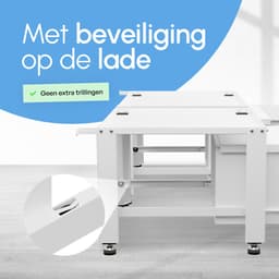 Bodo® - Wasmachine Verhoger - Dubbel - Kast - Ombouw met Lade - Wit - 124x58x44-48cm — thumbnail 4