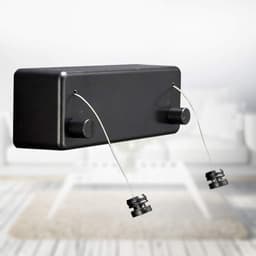 Onzichtbare waslijn - kledingdroogkunstwerk - intrekbare onzichtbare waslijn - intrekbare waslijn - ABS aluminium droger - verstelbaar - roestvrijstalen dubbele kabel - zware wandmontage voor hotels - goud — thumbnail 5