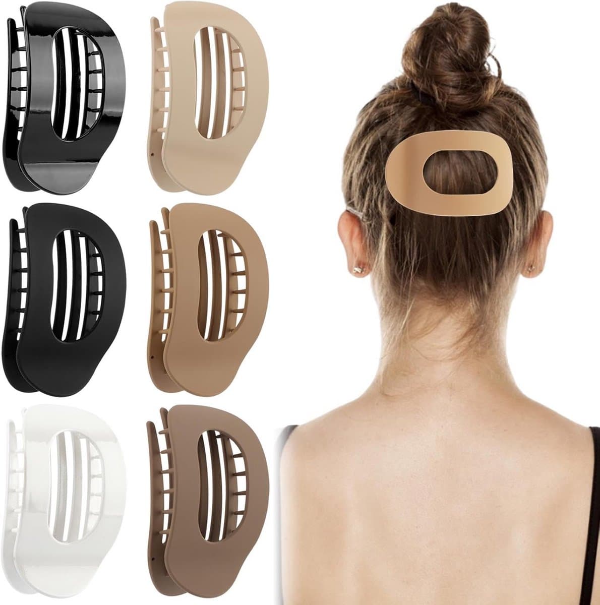 6x Platte Haarspeldjes voor Dames - Sterke Franse Krokodillenklemmen - 10cm — afbeelding 1