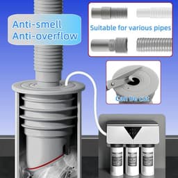 Allecta - Afvoerslangafdichting - Rioolplug - Siliconen - Afdichtingsring - Afvoerpijp - Keuken - Badkamer - Wasmachine - Zwart - 35-40 cm - Waterdicht — thumbnail 3