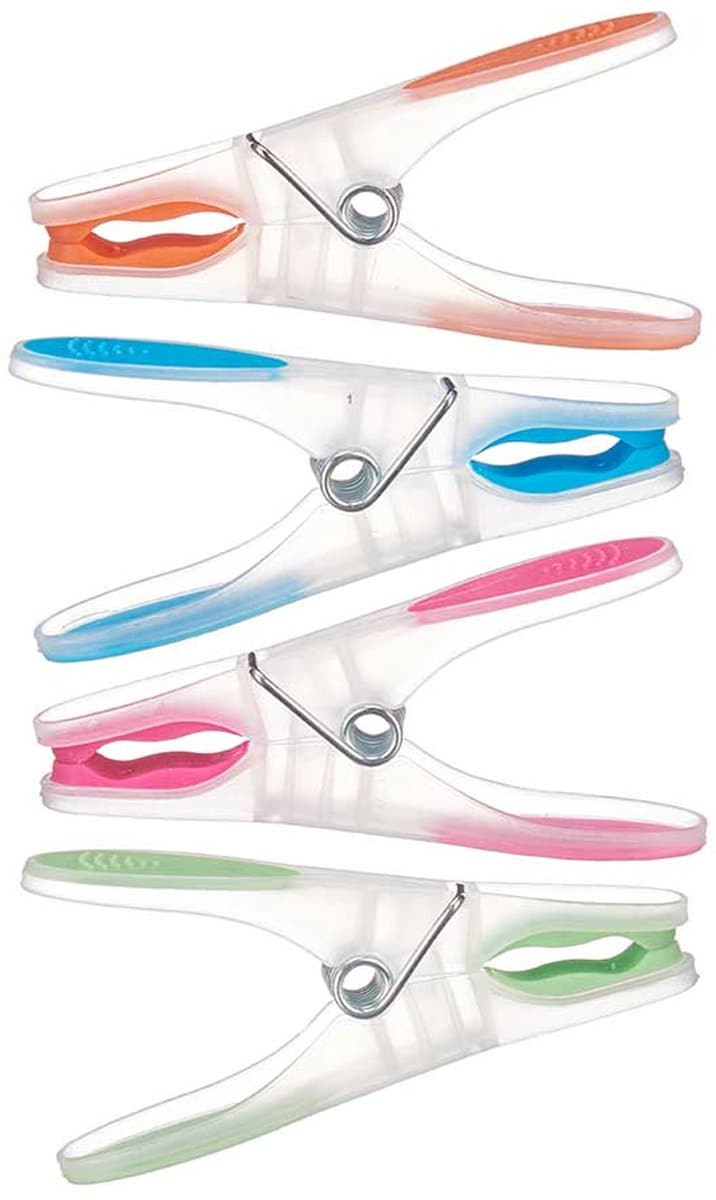 Anti-slip wasknijpers - 100x stuks - kleurenmix - kunststof - 8 cm — afbeelding 1