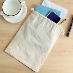 Herbruikbare katoenen tassen met trekkoord voor opbergen en reizen - 30 * 40 cm — thumbnail 5