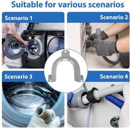 4 vaste beugels, universele ophangbeugel voor afvoerleidingen, wasmachines, vaatwassers, slanggeleiders, wasmachineaccessoires, wasmachine-afvoeradapters, antiknikbeschermingsslangen — thumbnail 4