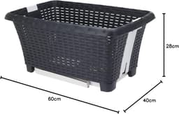 Staande Wasmand met Uitschuifbare Poten - Zwarte Wasbox voor Wasgoed (60x40 cm) — thumbnail 3