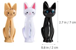 12 Pieces Cat Clip Clothes Mini Clothes Pegs for Photos Tea Towel Clip Towel Clips Windproof Towel Clips Non-Slip Bag — thumbnail 4