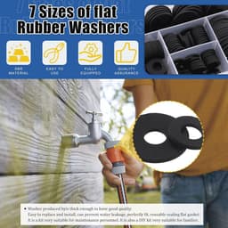 Assortiment set van 175 stuks vlakke rubber washers - 7 maten voor lek- en trillingsdemping — thumbnail 4
