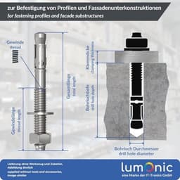 Zwaarlastanker M10 x 170 Verzinkt - Metalen Anker voor Doorsteekinstallaties — thumbnail 3