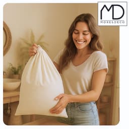 More&Deco Serie - Bamboe Wasmand - 80L - Elegante Oplossing - Praktische Deksel — thumbnail 2