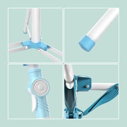 Droogrek inklapbaar - verstelbaar - 80-200 cm - voor kledinghangers - wit-blauw — thumbnail 5