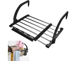 ZRSS® Wasrek Hangend Trapgat - Droogrek Ophangbaar - Voor Radiator, Deur, Balkon - Uittrekbaar - 42-73 cm - Roestvrij Staal — afbeelding 1