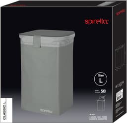 spirella Wasmand 50L - Polyester Wasmand met Deksel - Praktische Wassorteerder - Opvouwbaar Design - 34x34x52cm - Grijs — thumbnail 2