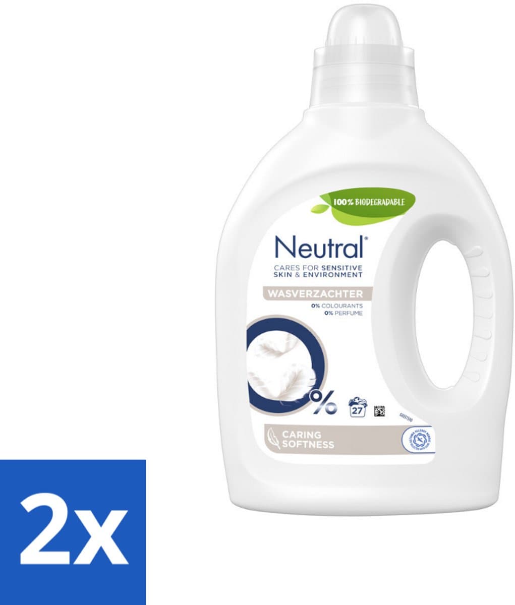 2 x Neutral - Wasverzachter - Parfumvrij - Gevoelige huid - 27 wasbeurten - Wasverzachter - Parfumvrij - Hypoallergeen - Gevoelige Huid - Babywas — afbeelding 1