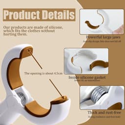 Allecto plus - Set van 8 strandhanddoekclips voor ligstoel en dekstoel - Antislip wasclips voor strand en zwembad - Gele zonnebankharingen — thumbnail 3