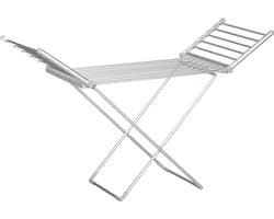 HOMCOM wasrek - staal - kunststof - 73L x 64B x 177H cm - blauw - wit