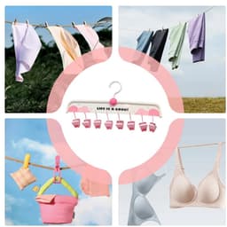 1 stuk - kattenklauw sokclip - multi-clip kleding droogrek rij rek naadloos antislip droogrek ondergoed - roze — thumbnail 2