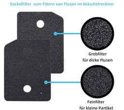 2 stuks - Droogfilters Geschikt voor Miele T1 - Droger basisfilter - Droger warmtepompdroger filter - Sokkelfilter - Warmtewisselaar sponsfilter - Pluisfilter voor condensdroger - Zwart — thumbnail 3