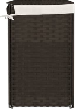 vidaXL - Wasmand - met - 2 - vakken - 53x35x57 - cm - poly - rattan - donkerbruin — thumbnail 3