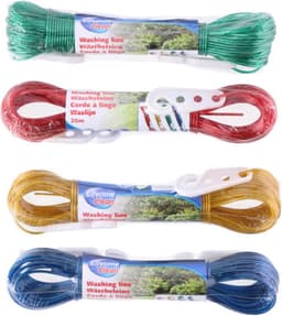 Lifetime Clean Waslijn - 20 meter - PVC - blauw - drooglijn / waslijndraad - wasgoed ophangen - met 2 haakjes — thumbnail 3