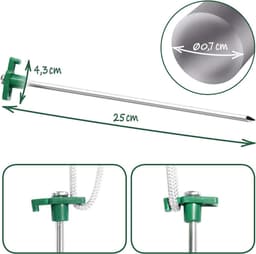 24x stalen haringen - lange en stevige haringen met plastic houder - rotsachtige haringen voor kamperen en buitenshuis - ideaal voor normale en harde grond — thumbnail 5