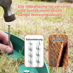 Roest-grondankers verzinkt - 100 stuks - Ø 52 mm - 200 mm lang - van staal - voor tuinvlies - kunstgras - omheining - camping. — thumbnail 3